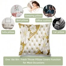 2 sztuki luksusowych poszewek na poduszki z wzorem retro kwiatowym, krótka pluszowa tkanina, odpowiednia do salonu i sypialni, sofa i krzesło, rozmiar: 45x45 cm (wkład poduszki nie jest dołączony)