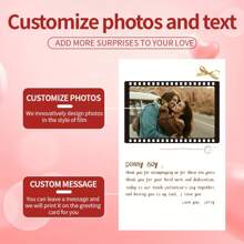1set Customized Greeting Cards With Wooden Photo Album - Personalized DIY Cards For Anniversaries, Birthdays, Valentine's Day, Christmas, Thanksgiving - Suitable For Boyfriends, Girlfriends, Mother's Day, Father's Day, Pets - Includes Decorative Twine And Stickers,Back To School,School Supplies