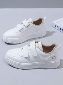 女士时尚百搭休闲厚底运动鞋，简约设计，适合日常穿着 - 白卡 - 查看 6