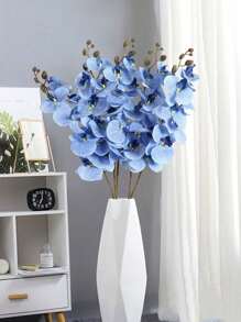 6PCS Artificial Flowers Orchid Stems Bulk Real Touch Large Orchid  For Tall Vase For Home Wedding Decoration Home Wedding Decoration - Baby Blue - View 5