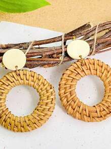 Xiacheng 1-4 pares de brincos de vime para mulheres, itens essenciais de praia, borla, brincos de palha boho