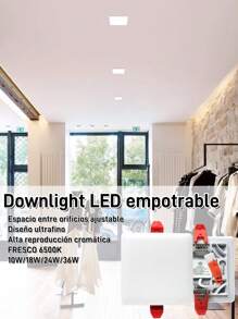 Downlight LED ultrafino de apertura regulable sin bisel Plafón cuadrado oculto sin bisel - 18w - Ver 1