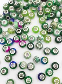 20pcs/Set Random Mixed Color European Style Acrylic Large Hole Beads Bracelet Spacer Beads For Bracelet Necklace Beading Handmade Accessories