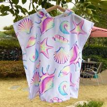 Toallas con capucha para la playa - Toalla de baño para niños pequeños, toalla de playa tipo poncho para niñas, de secado rápido, suave y ligero, con diseños de sirenas, pandas, flores, unicornios, flamencos, flores, palmeras y arcoíris, ideal para bodas de verano, decoración del baño y vuelta al colegio