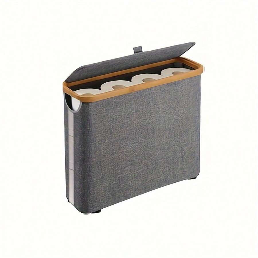1pc Ultra-Thin Toilet Paper Storage Basket With Handle And Lid, Small ...
