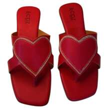 Women's Casual Heart Flat Sandal Blogger 1.120 - Rojo - Ver 4