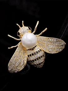 1pc Famous Brand Design Insect Series Brooch Women Delicate Little Bee Brooches Crystal Rhinestone Pin Brooch Jewelry Gifts For Girl - Multicolor - View 2