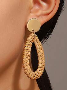 Xiacheng 1-4 pares de brincos de vime para mulheres, itens essenciais de praia, borla, brincos de palha boho