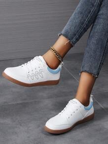 Zapatillas deportivas de mujer informales y planas, zapatos deportivos para uso exterior con suela blanda y versátiles de moda