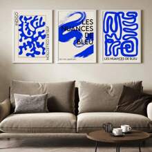 1pc Moderne Abstracte Lijn Blauw Groen Bauhaus Galerij Muur Prints Canvas Schilderij Tentoonstelling Poster Vintage Woonkamer Foto's Decor Geen Lijst
