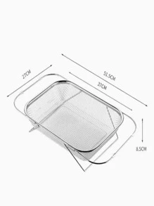 Haus Hana Stainless Steel Sink Drain Basket, Expandable Fruit Vegetable Washing Bowl Filter Net, Household Organizer Rack - Silver - View 12