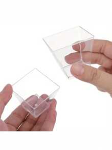 60ml(Mini), 120ml(Medium) Capacity 30/50/100pcs High Quality Clear Plastic Square Dessert Cups, Reusable Party Cups Suitable For Snacks, Chocolates, Ice Cream, Fruits, Cakes, Mousses, Puddings, Appetizers, Easy Hand Wash, Suitable For Cafes, Dessert Shops, Restaurants, Home Parties, Weddings, Decorative Containers