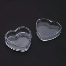 20PCS Plastic Heart Shape Empty Bottle Cosmetic Jar Lip Balm Cream Pot Jar Box Container Travel Refillable Bottles Set Home Bathroom Decor