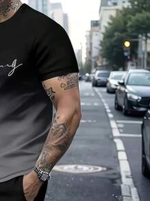 Men T-Shirt Co-Ords - Black - View 8
