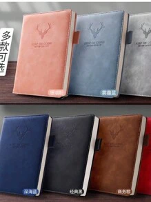 A5 Soft Leather Notebook 360 Pages Retro Notebook For Diary - Blue - View 2