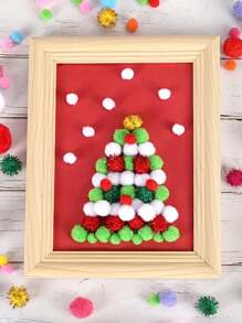 300 piezas de pompones de 1cm, pompones de peluche para manualidades del Día de San Valentín, pompones para manualidades y pasatiempos, kits de fieltro, tableros de fieltro, manualidades para niños, manualidades navideñas para niños - Multicolor - Ver 8