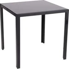 Glass Table And Chairs Set 4, 75cm Square Table With 4 Faux Leather High Back Chairs Modern Dining Room Sets For Home Kitchen Office - Black - View 4