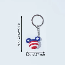 1PC Móc khóa hình chuột Mickey được cấp phép chính thức của Disney Móc khóa hình quả cầu cờ Hoa Kỳ Phụ kiện thời trang cho chìa khóa, túi xách và nhiều thứ khác cho gia đình, bạn bè, người hâm mộ, quà tặng cho sinh nhật ngày lễ tình nhân - Nhiều màu - Xem 2