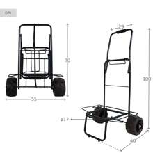 Aktive Chariot de plage pliable avec grandes roues et corde de maintien