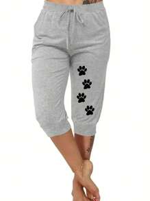 Plus Size Plain Simple Fashion Casual Shorts For Daily Wear - Grey - View 1