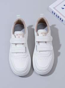 女士时尚百搭休闲厚底运动鞋，简约设计，适合日常穿着 - 白卡 - 查看 4