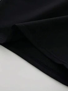 Men's Solid Color Loose Casual Shorts - Black - View 4