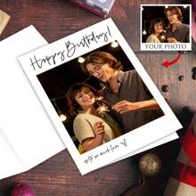 1/5/10pcs Customizable Photo Birthday Card With Photo And Envelope - Suitable For Gifting To Family, Boyfriend, Girlfriend, Siblings, Spouse, Colleagues, Adding A Personalized Creative Touch!