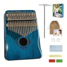 Kalimba de 17 teclas - Piano de pulgar - Mbira - Madera sólida portátil con bolso de transporte e instrucciones para amigos y familia