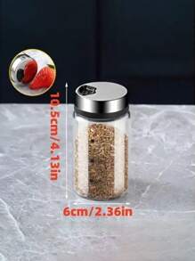1pc Spiral Cap Glass Spice Jar, Rust-Proof & Scratch-Resistant, Multi-Function Spice Jar Set, Essential Kitchen Spice Storage Bottle, For Storing Spices, Salt & Herbs - Clear - View 16