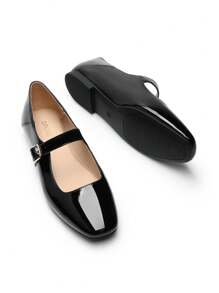 Women Elegant Square Toe Mary Jane Flats Ankle Strap Flats Comfortable Versatile Classic Essential Dress Shoes Festival Present - 蒙特內哥羅 - 查看 5