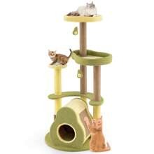 Avocado Cat Tree Multi-Level Cat Tower W/ Private Condo-Green - Green - View 1