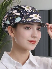 1pc Floral Printed Polyester Hair Band, Soft, Sweat-Absorbent, Dustproof, Adjustable, Breathable, , Washable, Oil-Resistant, Non-Pilling, Well-Crafted, Suitable For Restaurant, Kitchen, Workshop, Travel, Fashion, Work