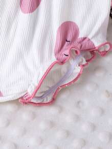 4pcs Set (2 Tops + 2 Pants) Cute Polka Dot & Heart Print Comfortable Lightweight Summer Loungewear - Multicolor - View 6