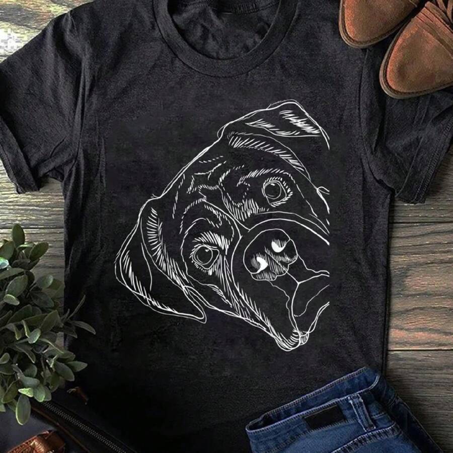 Funny Boxer Dog T-Shirt - Gift For Dog Lovers - Funny Dog - Boxer Lovers - Father's Day - Boxer Shirt, Funny Boxer - Black - View 1