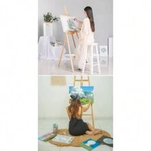 Lucn Cavalletto regolabile 1,5 m/1,75 m, cavalletto da studio per pittura e disegno, supporto pieghevole per opere d'arte, cavalletto a forma di A in legno per lavagna da disegno per matrimoni (150 cm/175 cm), articoli per la scuola, forniture scolastiche