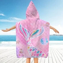 Toallas con capucha para la playa - Toalla de baño para niños pequeños, toalla de playa tipo poncho para niñas, de secado rápido, suave y ligero, con diseños de sirenas, pandas, flores, unicornios, flamencos, flores, palmeras y arcoíris, ideal para bodas de verano, decoración del baño y vuelta al colegio