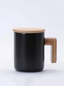 1 Peça Caneca de Café Personalizada, Caneca de Cerâmica Personalizada com Alça de Madeira, Presentes Engraçados, Caneca de Cerâmica com Tampa, Presentes de Aniversário para Mãe, Dia dos Namorados para Ela, Presente para os Melhores Amigos dos Pais, Presente de Casamento Aniversário