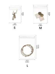 20 个防水防潮防氧化珠宝袋，透明袋，用于耳环、项链、手链、发饰、戒指的存储和整理，可重新密封的厚 OPP 袋 - 無色 - 查看 8