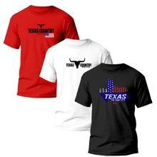 Kit 3 Country Style T-Shirts Raw Fashion Men's Shirt 100% Cotton - 藍白色 - 查看 6