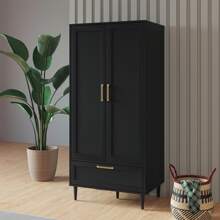 Wardrobe Closet With Drawer, Armoires And Wardrobes With Shelves And Hanging Rail,Freestanding Wooden Wardrobe Cabinet For Bedroom - 白色 - 查看 7