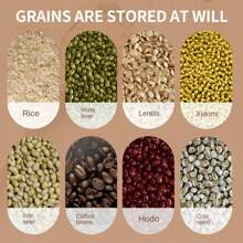 Rice Dispenser Container Cereal Box Dry Food Grain Storage Button Push Kitchen - Green - View 9