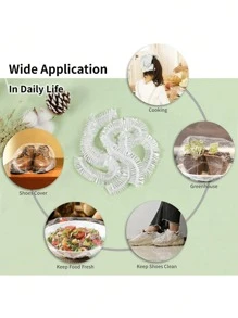 50pcs Non-Tear Transparent Disposable Shower Cap, Waterproof Hair Conditioning Treatment Cap Suitable For Bathing, Hair Oil, Hair Masks - Multicolor - View 2