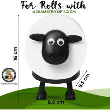 VELENTI Sheep Toilet Roll Holder - Funny Toilet Paper Holder Free Standing Bathroom Set - 3D Printed Black Sheep Loo Roll Holder - Hilarious Tissue Paper Roll Storage - Cute Bathroom Decor - Set Of 3 - X1 - Xem 4