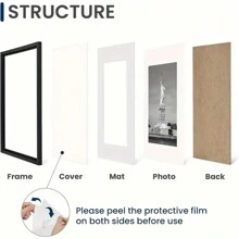 2 个装 - A4 相框，经典黑色 8.3x11.7 英寸木制相框，带随机纸张 - A4 尺寸适合桌面或墙壁安装 - 简约个性化多功能办公室装饰，母亲节礼物生日毕业特别礼物 - 彩色 - 查看 7