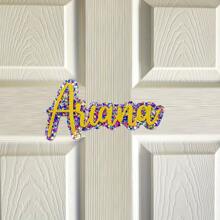 Placa personalizada con nombre, letrero de madera y acrílico personalizado para puerta, decoración de hogar y habitación, decoración de pared para dormitorio, regalo de cumpleaños, decoración navideña - Multicolor - Ver 9