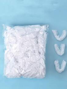 50pcs Non-Tear Transparent Disposable Shower Cap, Waterproof Hair Conditioning Treatment Cap Suitable For Bathing, Hair Oil, Hair Masks - Multicolor - View 1