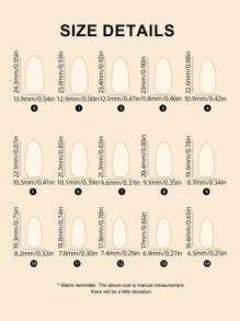 30 Stück Französische weiße Nägel Kunstnägel, kurze acrylnägel in Mandelform, hautfarbene braune Kunstnägel, Nagelbedarf