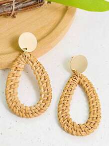 Xiacheng 1-4 pares de brincos de vime para mulheres, itens essenciais de praia, borla, brincos de palha boho