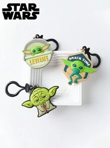 Disney 1 PIEZA Llavero de PVC de Yoda como accesorio de bolso, decoración colgante, llavero encantador, accesorio original de llave de coche, adorno para bolso, regalo de recuerdo para fiesta de cumpleaños