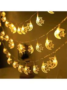 1Pc Warm Color LED Waterproof Star Light String, Full Sky Star String Light Battery Powered -1.5m 10LED/2m 20LED/3m 20LED, Suitable For Decorating Trees For Weddings, Camping, Birthday Parties, Home Terrace Decoration Lights, Best Gifts For Birthdays, Gardens And Balconies, DIY Walls